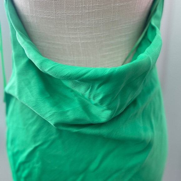 Zara Kelly Green Mini Cowl Neck Backless Dress Medium - Picture 4 of 9
